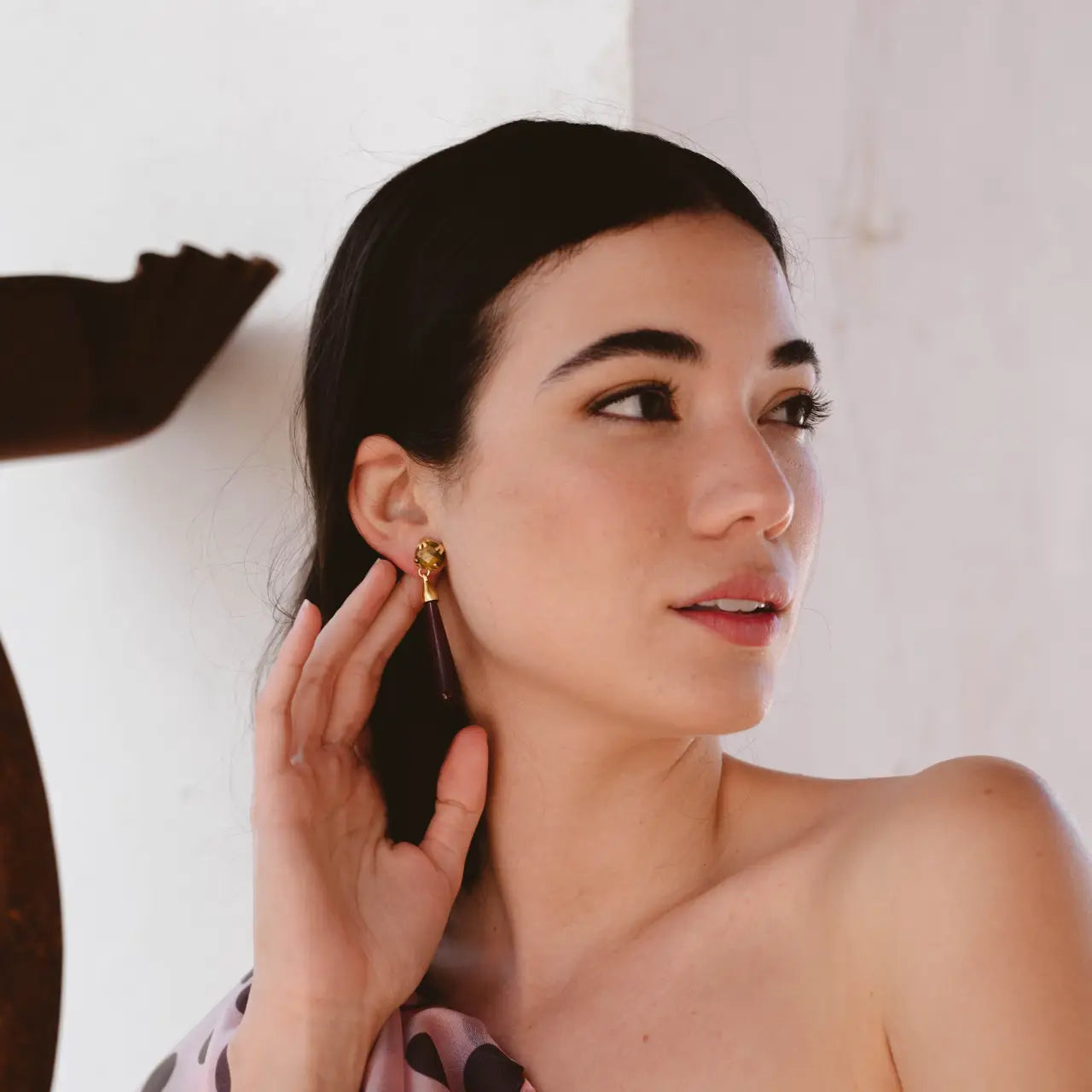 Pendientes Pasión Flamenca Ojo de tigre y Burdeos