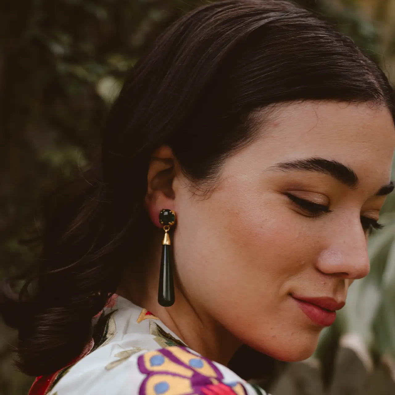 Pendientes Pasión Flamenca Verde Oscuro