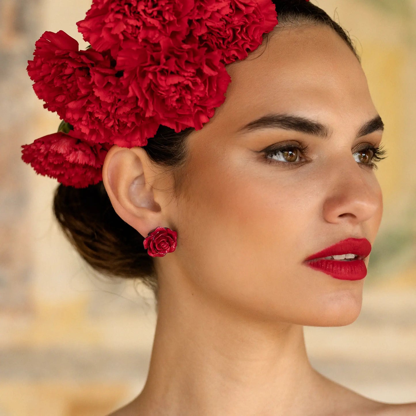 Pendientes Rosae Rojo