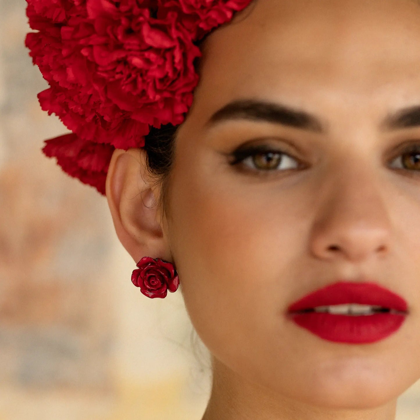 Pendientes Rosae Rojo