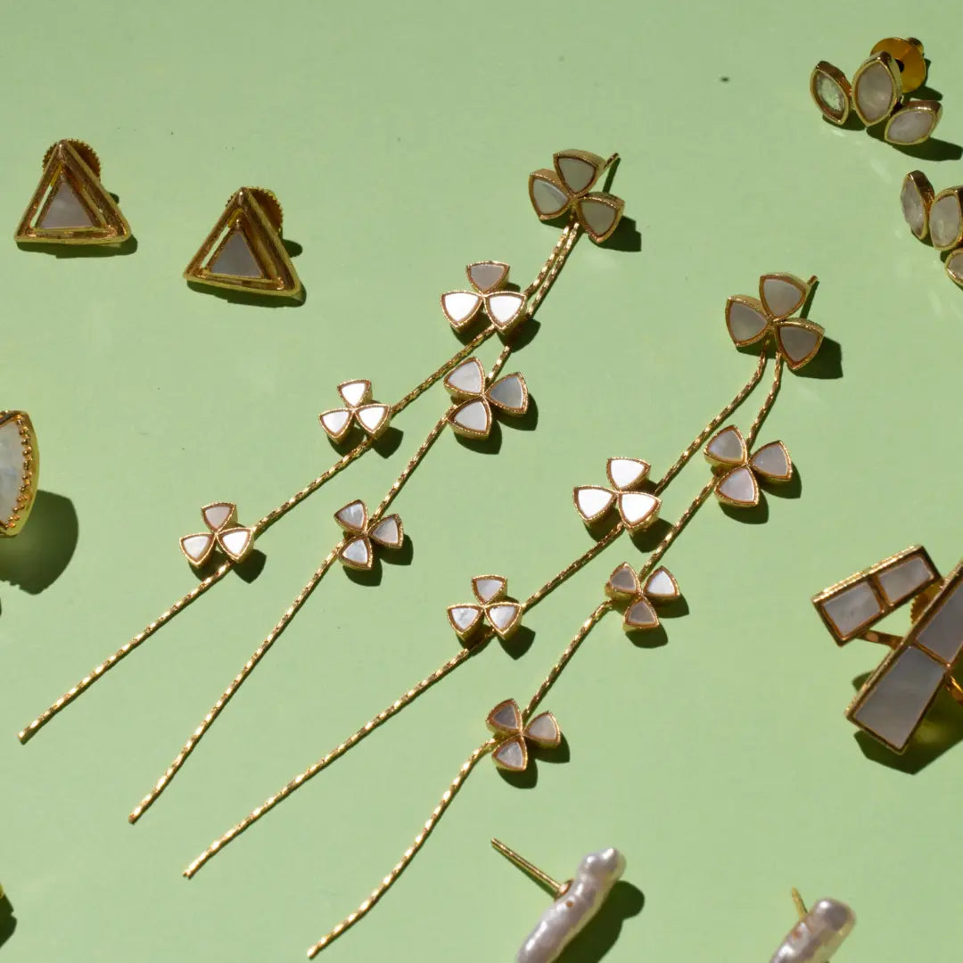 Pendientes Shamrock Nácar