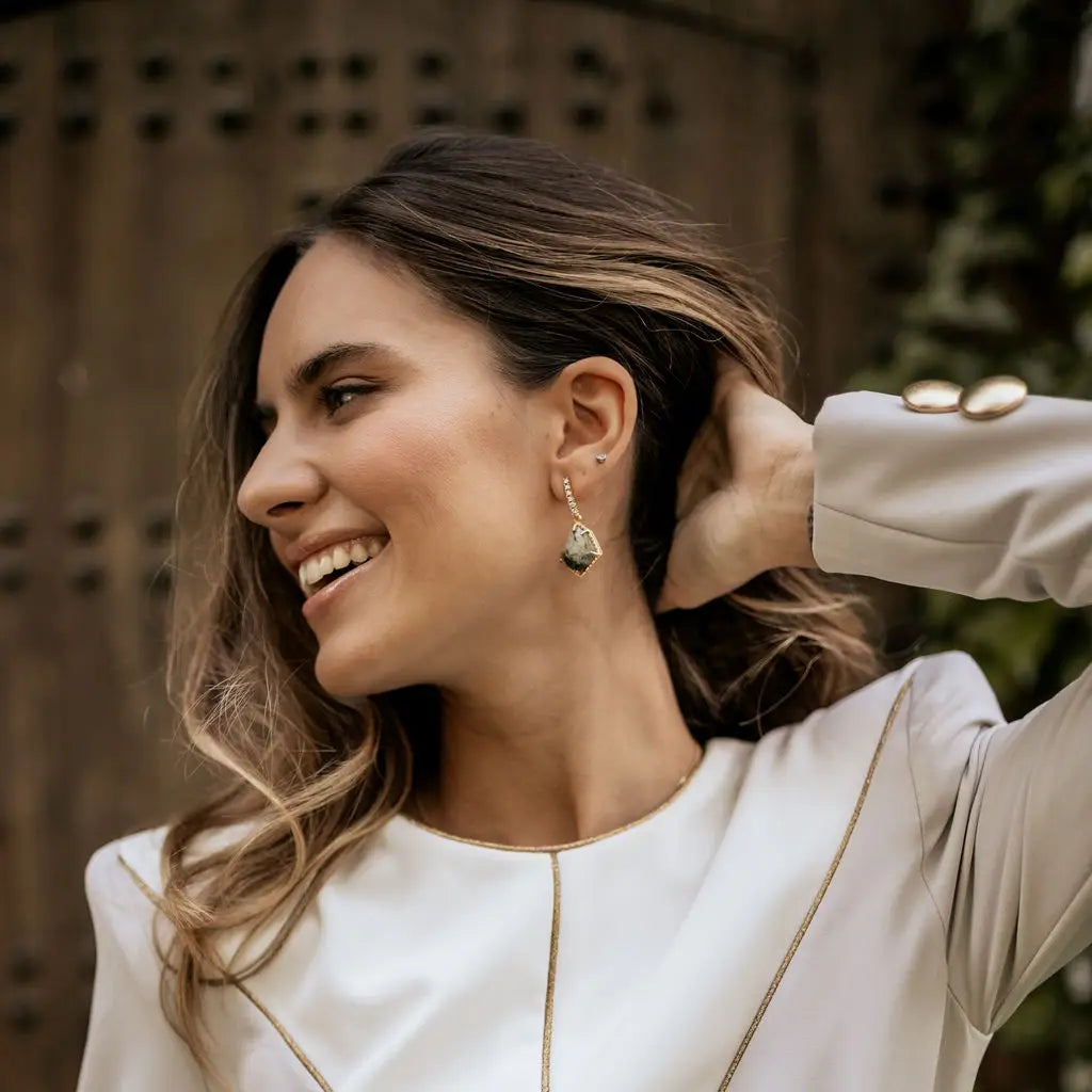 Pendientes Solene Shine Verde Prenhita