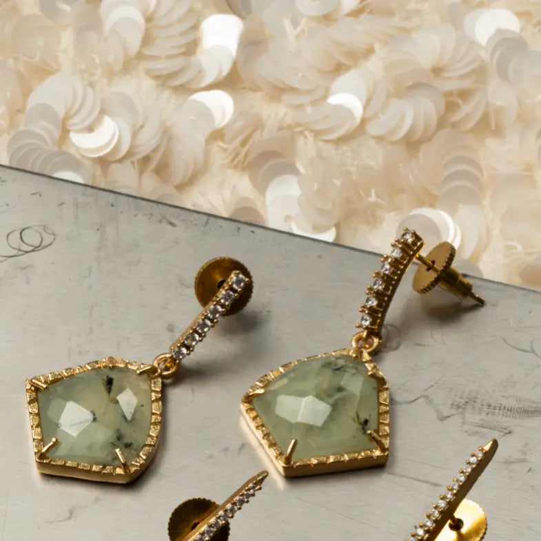 Pendientes Solene Shine Verde Prenhita - Black One