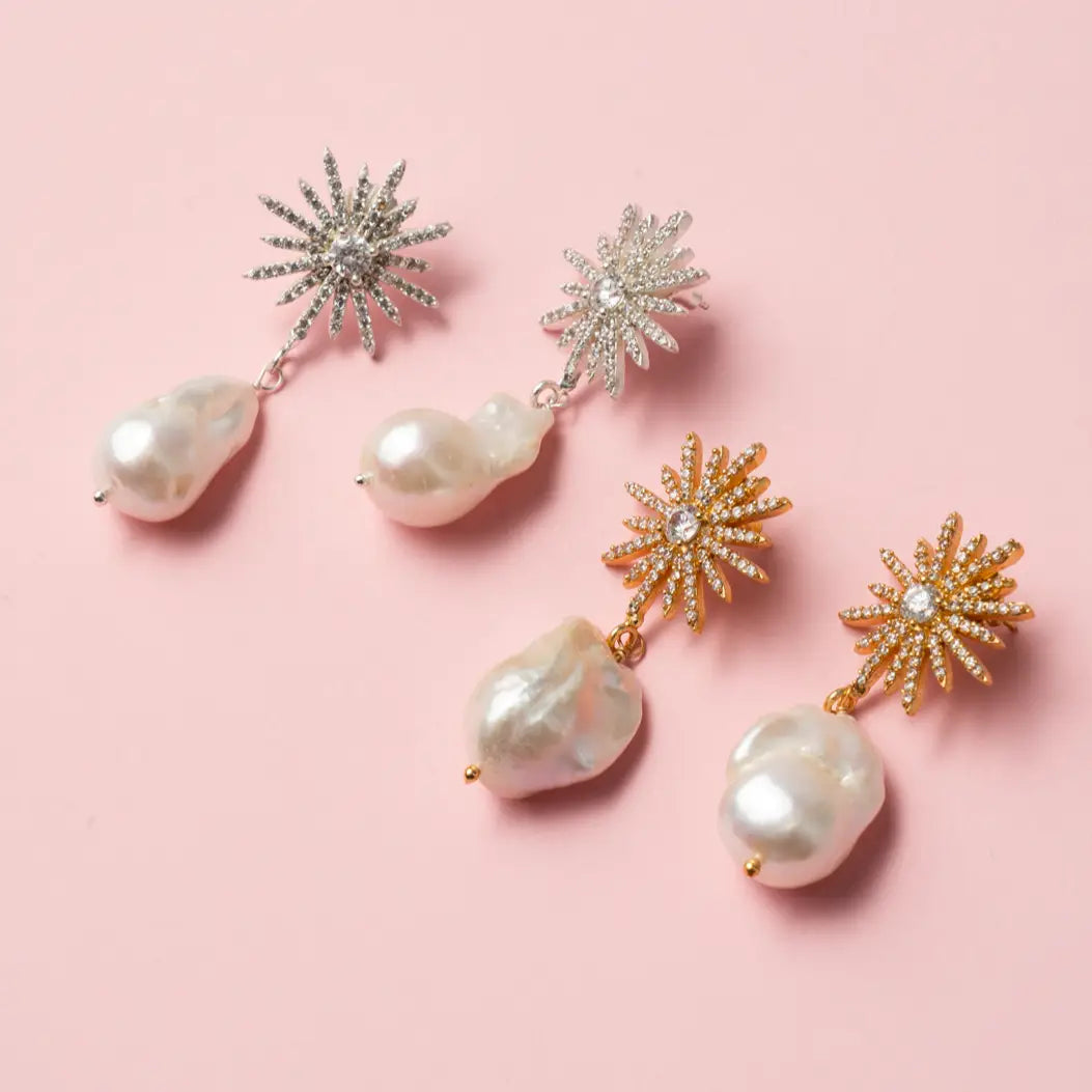Pendientes Starshine M Plata Perla