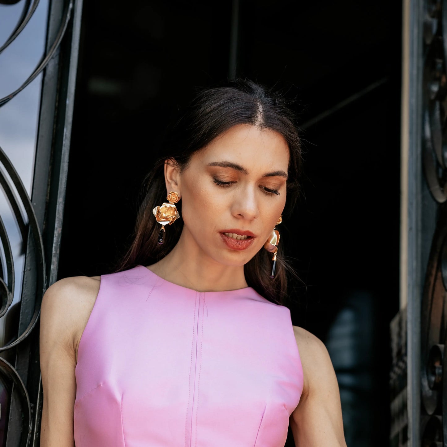 Black Flamingo Sigh Earrings