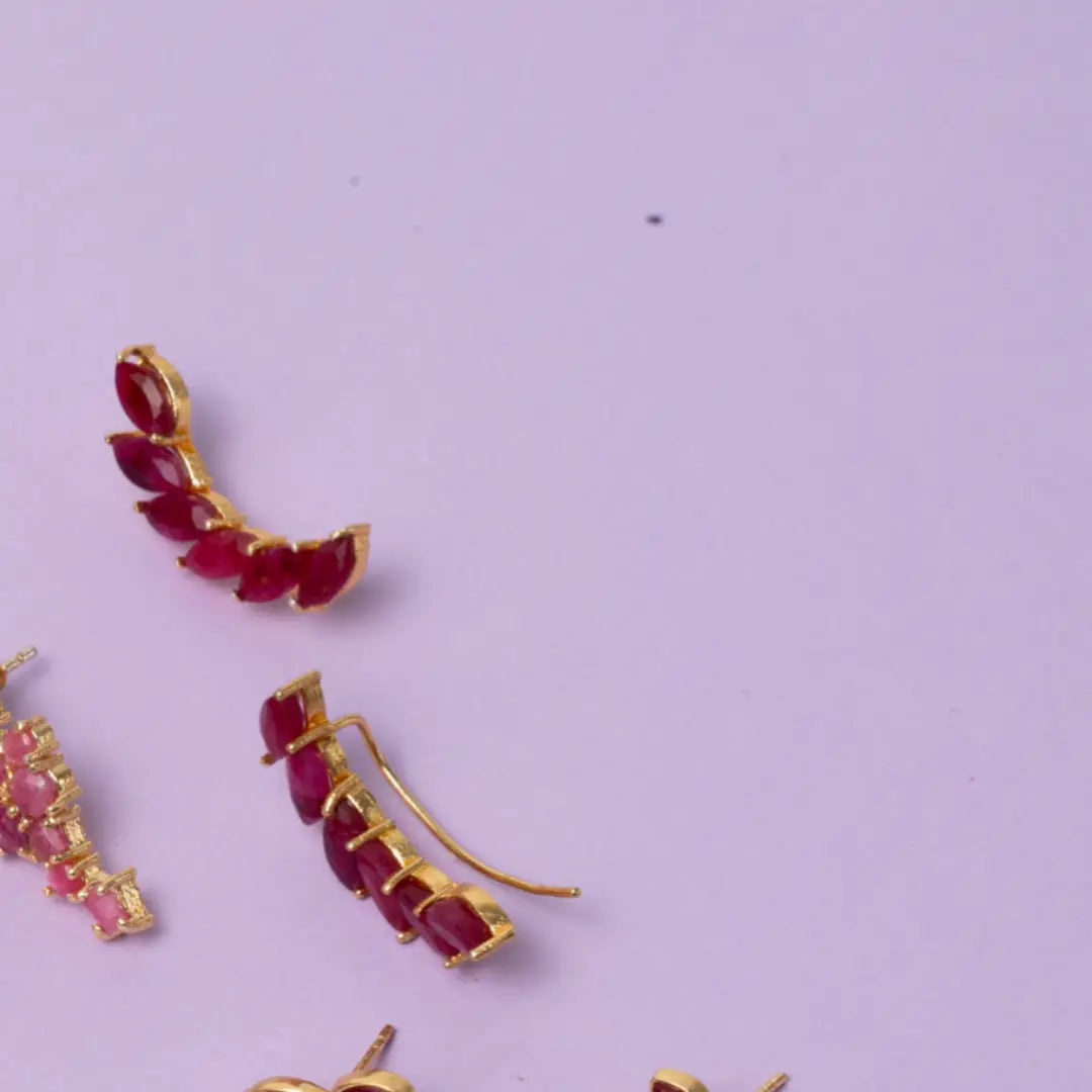 Pendientes Terems Trepador Deluxe Rubí