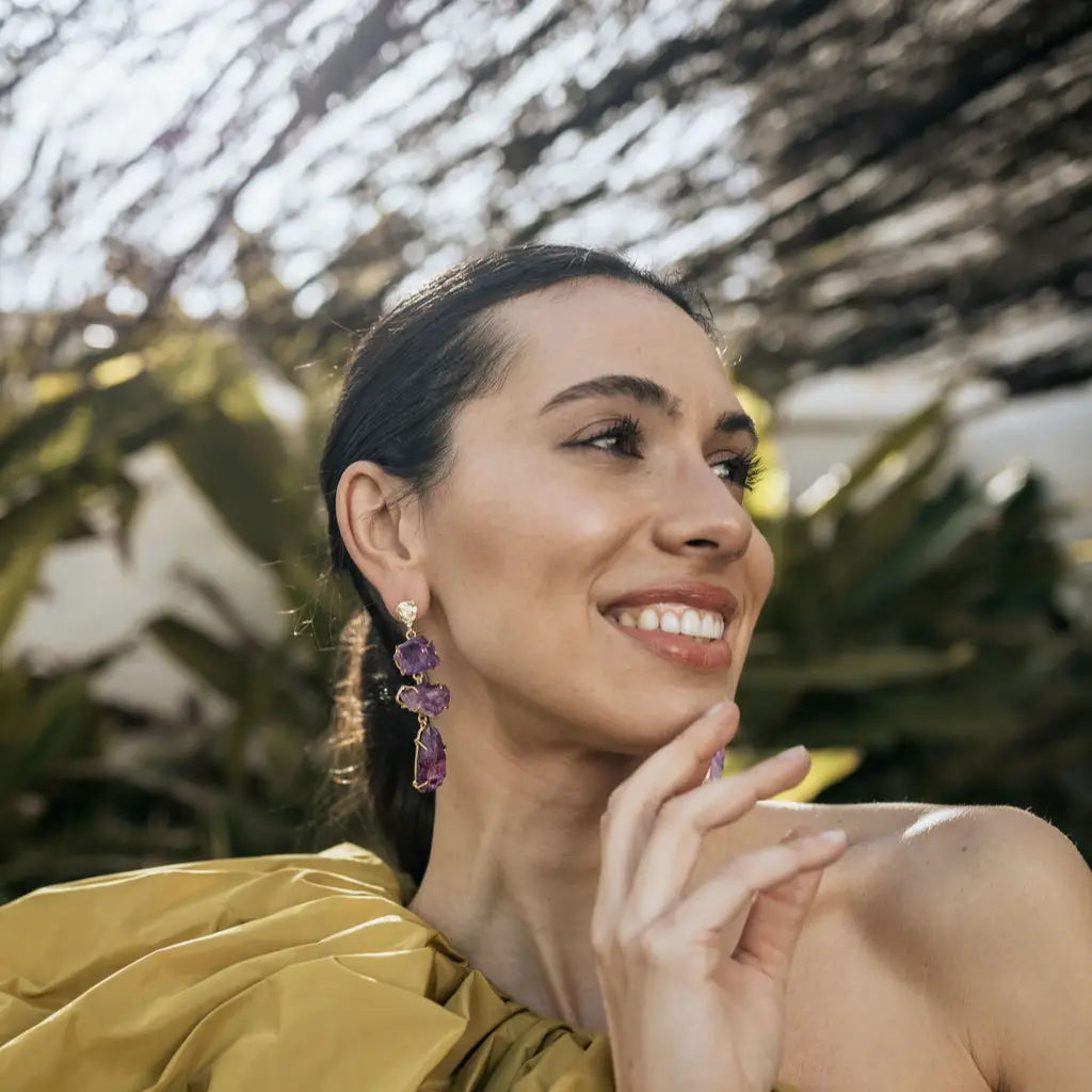 Pendientes Terral Rough Morado