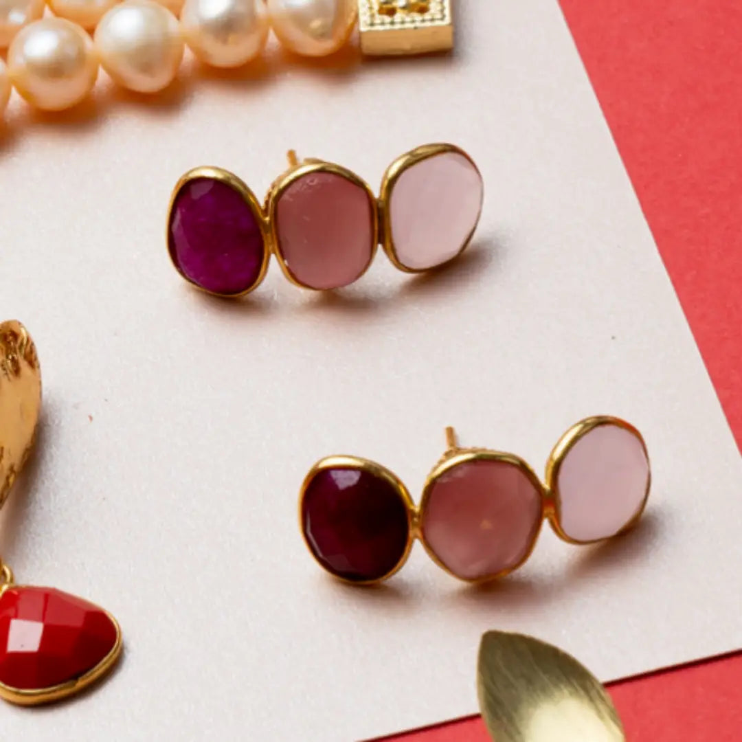 Pendientes Tube Rosas
