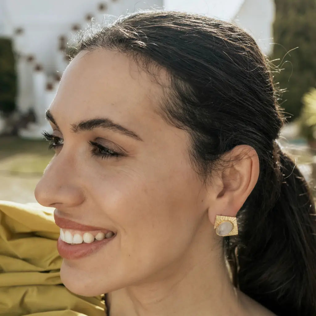 Pendientes Ígneo Piedra Lunar