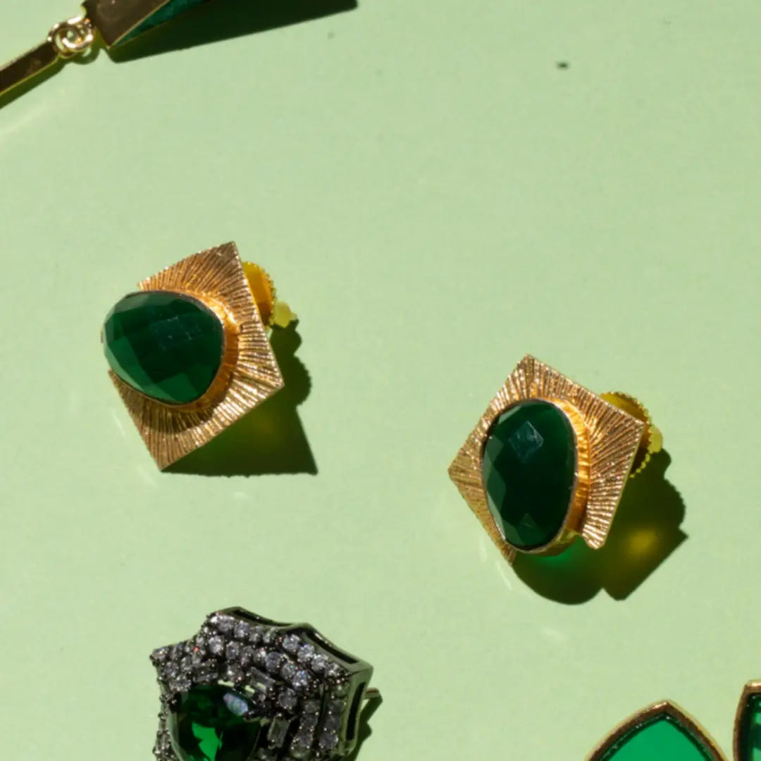 Pendientes Ígneo Verde - Black One