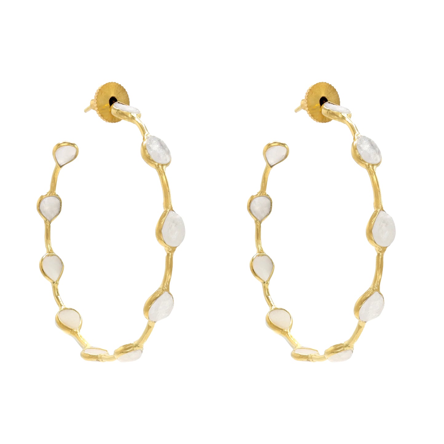Pendientes Aros Aldar Piedra Lunar