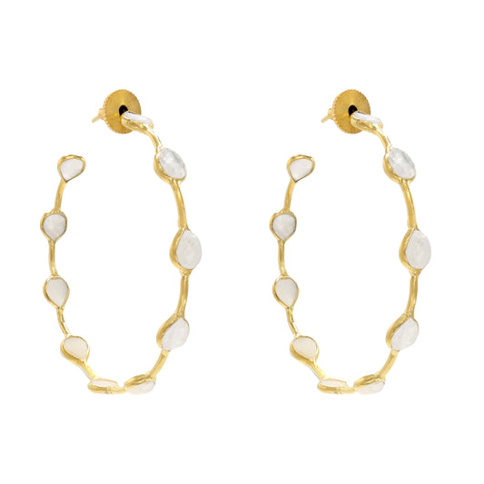 Pendientes Aros Aldar Piedra Lunar