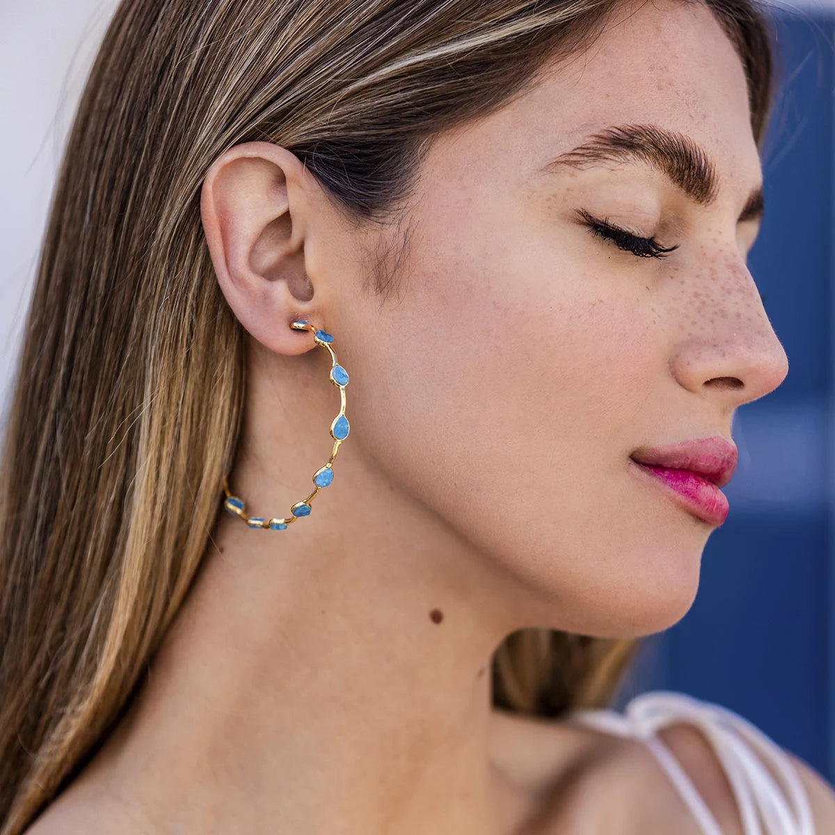 Pendientes Aros Aldar Turquesa