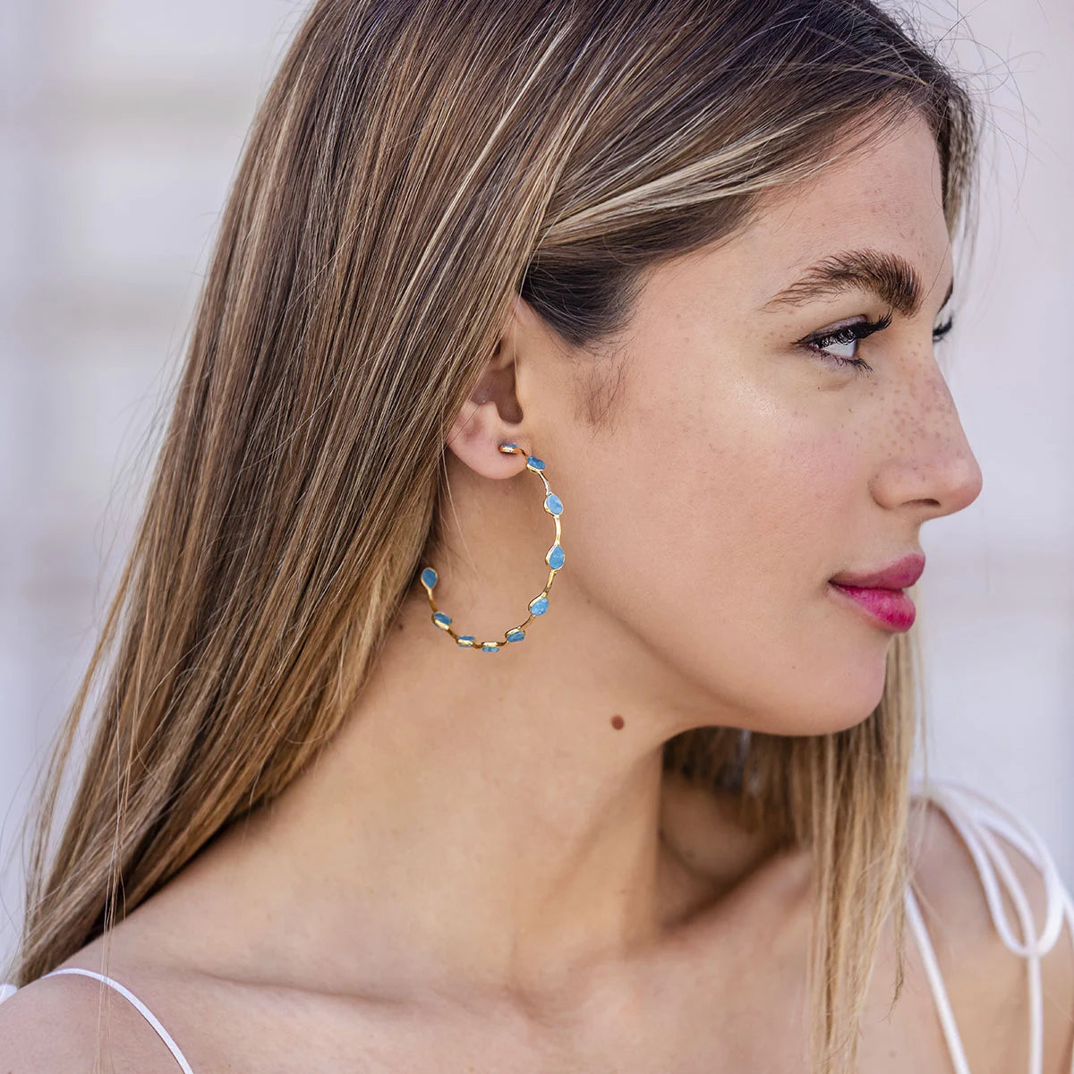 Pendientes Aros Aldar Turquesa