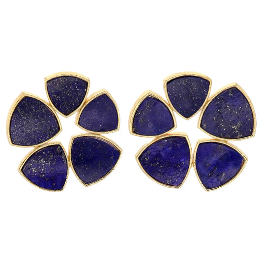 Pendientes Flor Batres Azul Lapis