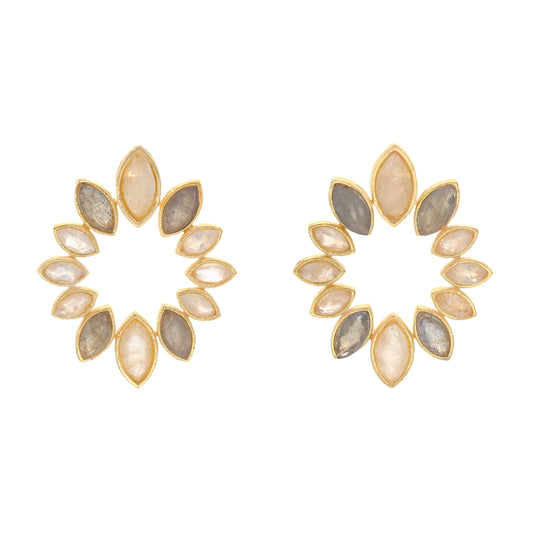 Pendientes Belmonte Piedra lunar y Labradorita