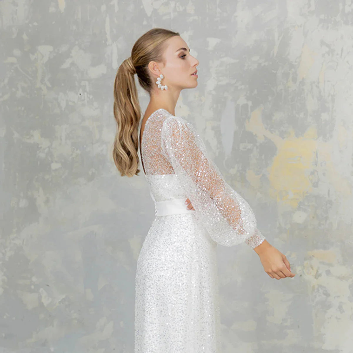 Pendientes Boreal Blanco