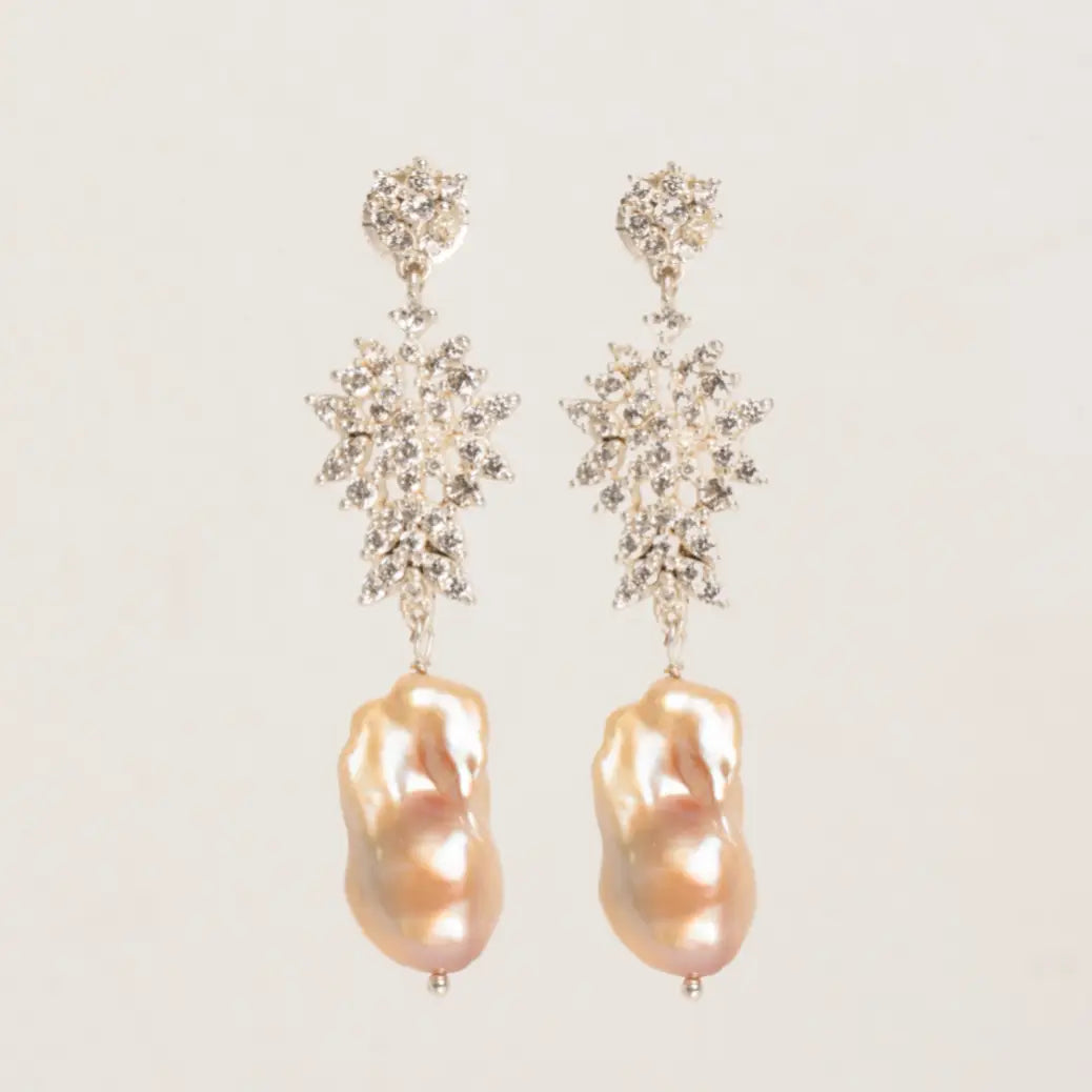 Pendientes Brillán Plata Shine Perla
