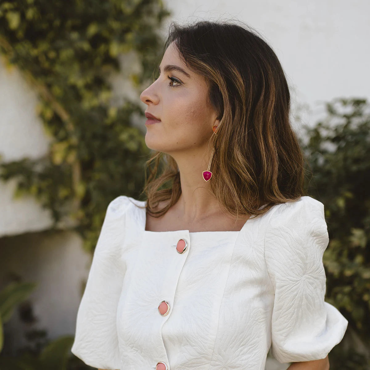 Pendientes Capuchina Naranja y Fucsia