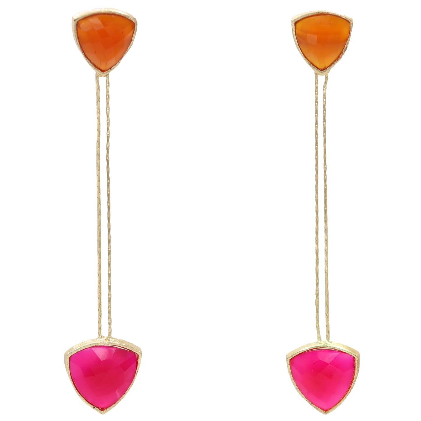 Pendientes Capuchina Naranja y Fucsia