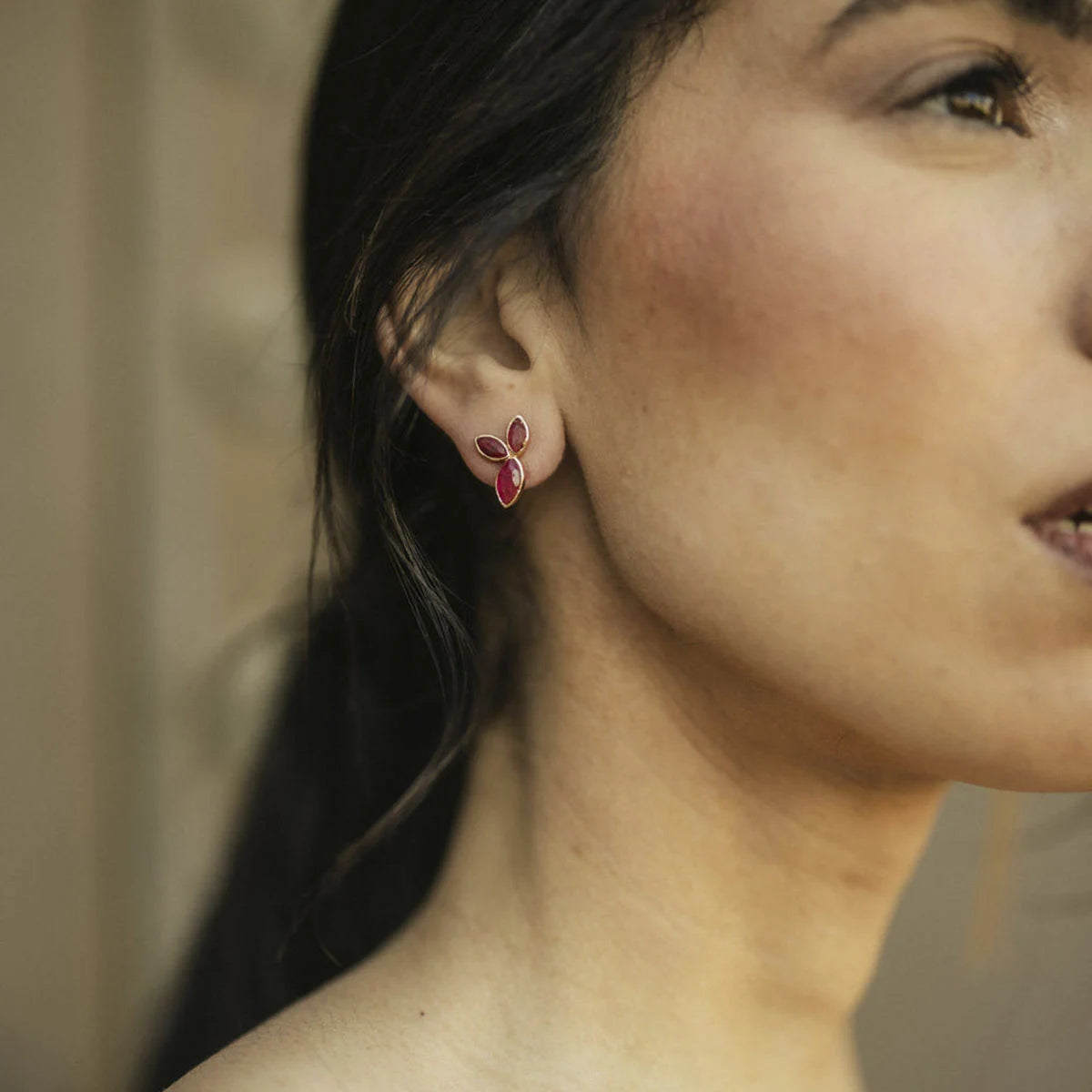 Pendientes Centella Desmontables Rubí