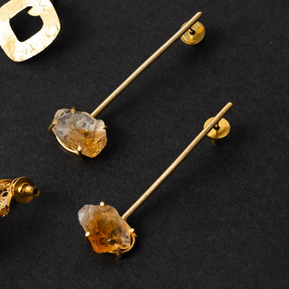 Pendientes Cristalia Rough Beige