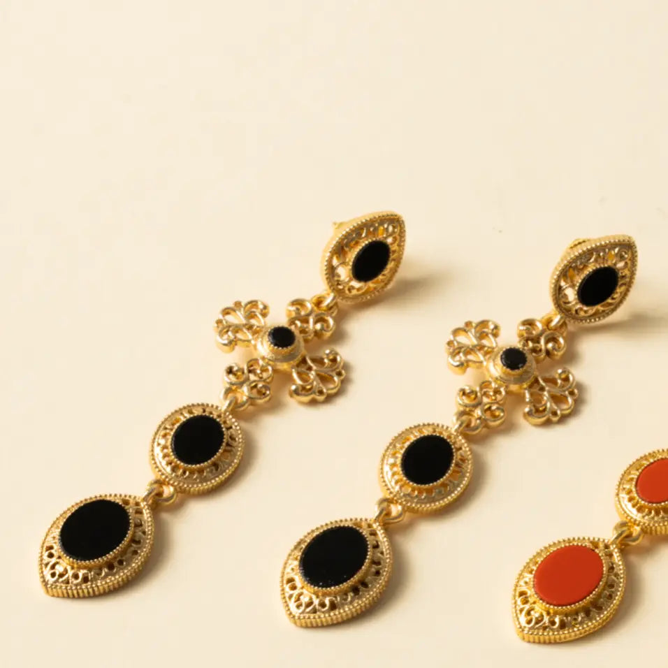 Pendientes Cruz Fuego Andaluz Negro