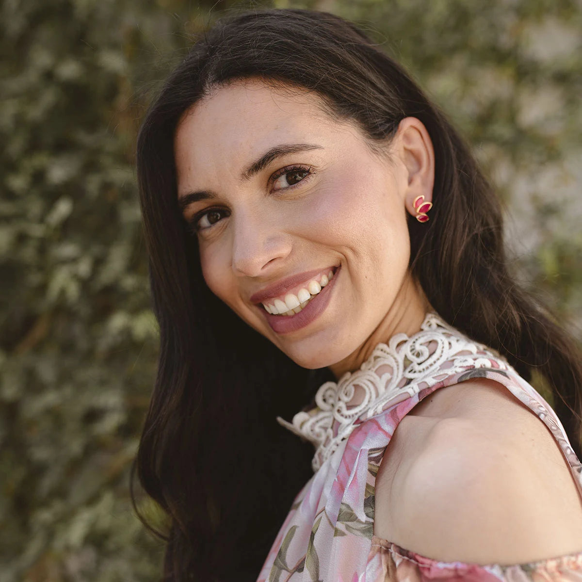 Pendientes Daisy Big Fucsia