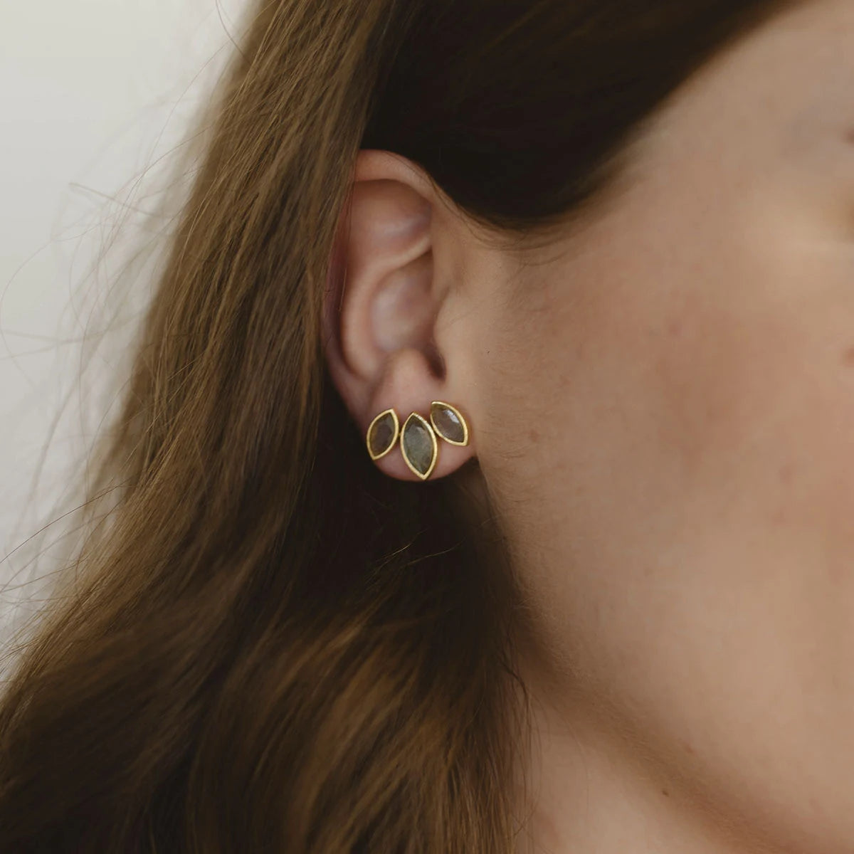 Pendientes Daisy Big Plata Azul Claro