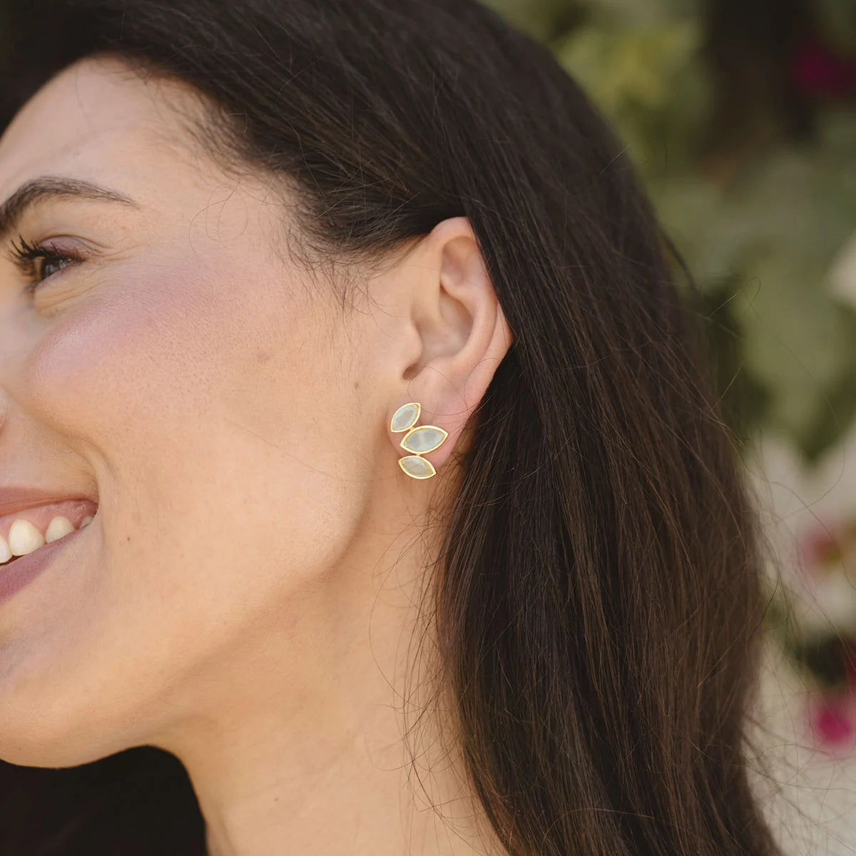 Pendientes Daisy Big Plata Turquesa