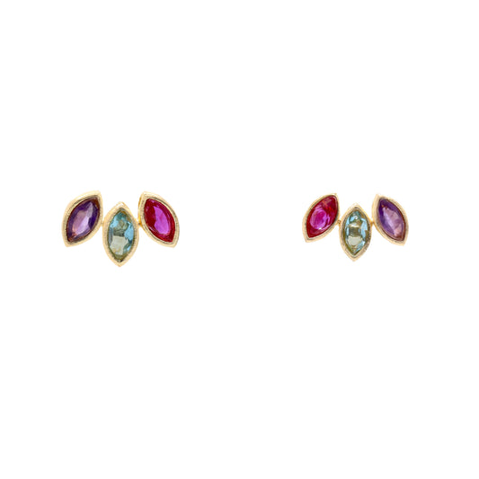 Pendientes Daisy Small Fucsia, Azul y Morado
