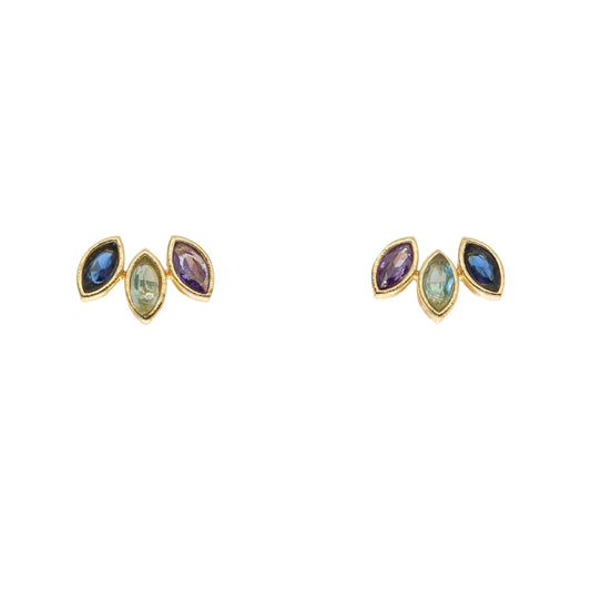 Pendientes Daisy Small Azul, Verde y Morado