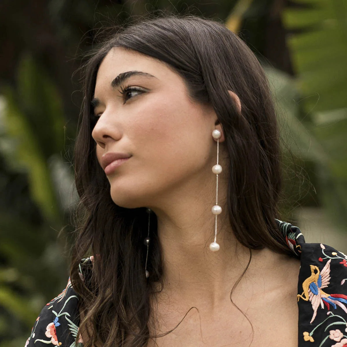 Pendientes Damisela Fixed Plata Perlas