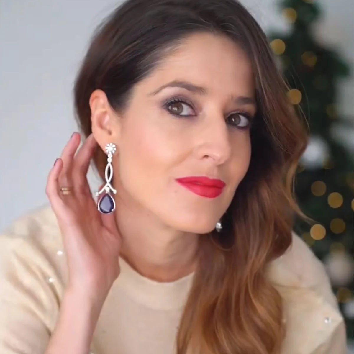 Pendientes Enjuto Plata Azul