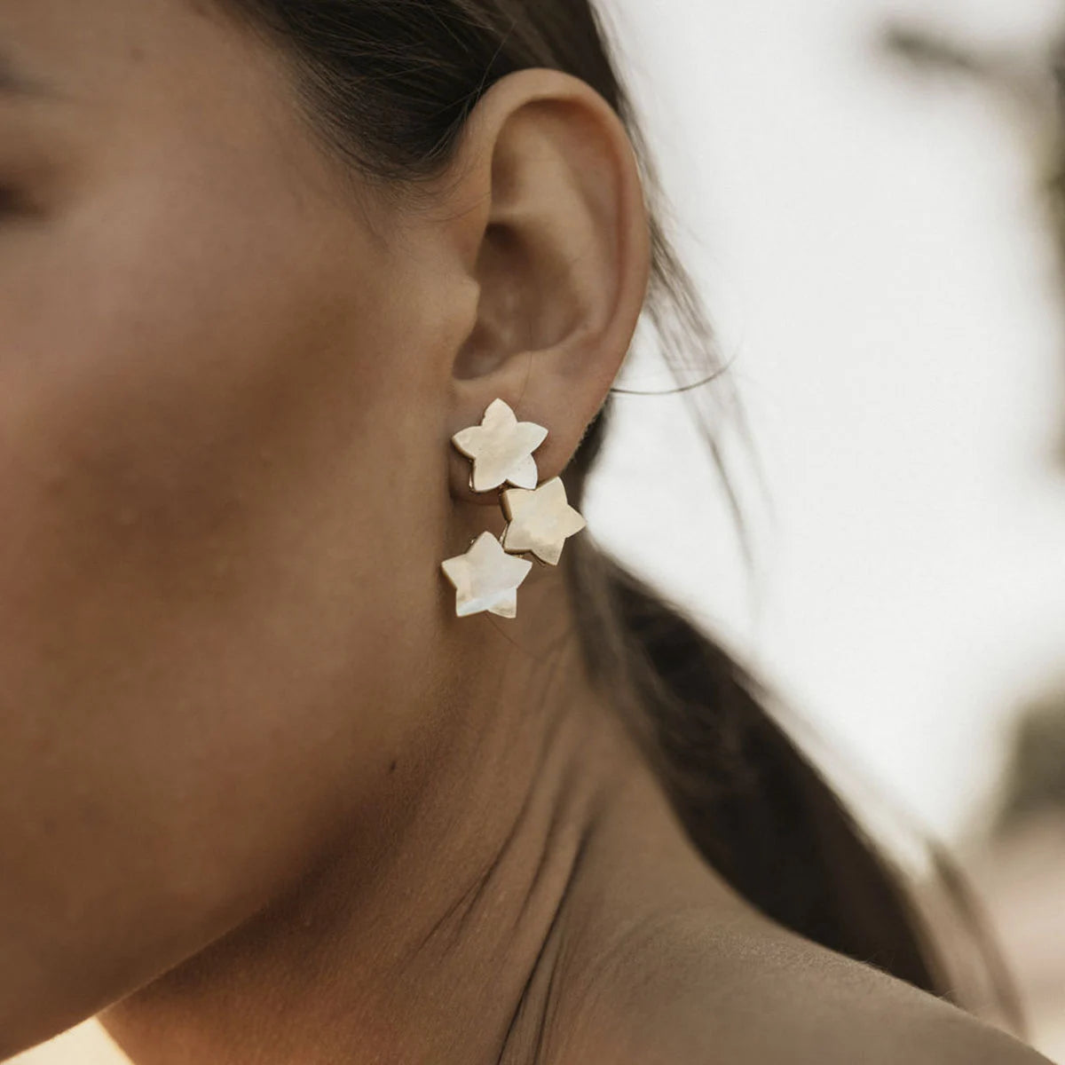Pendientes Etoile Blanco nácar