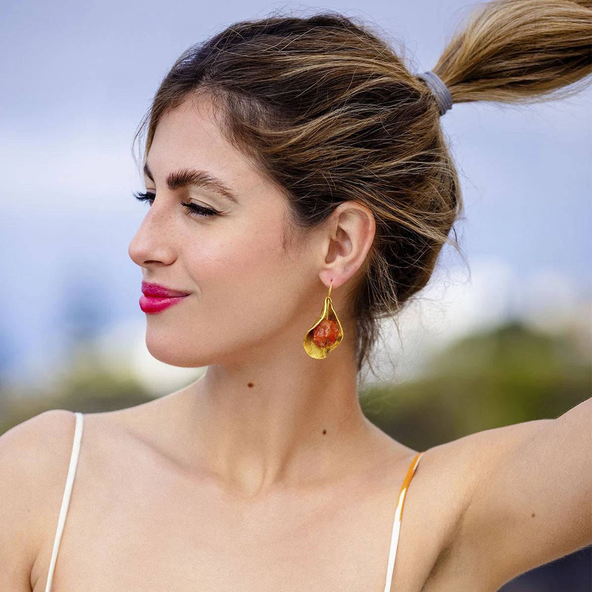 Pendientes Etosha naranja
