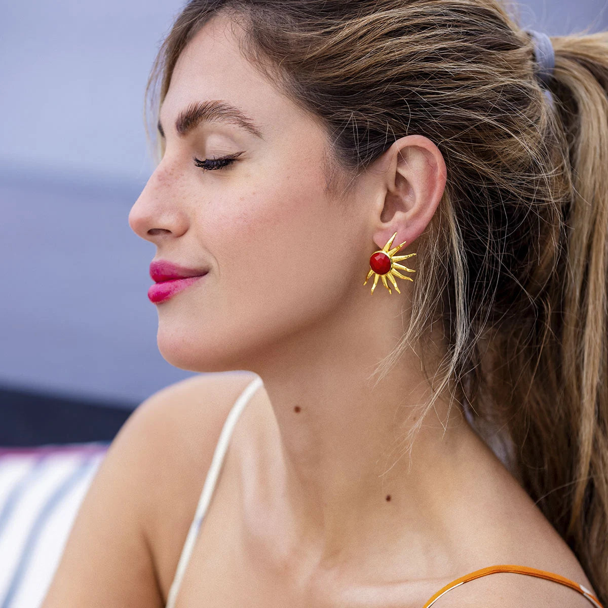Pendientes Fayun Rojo