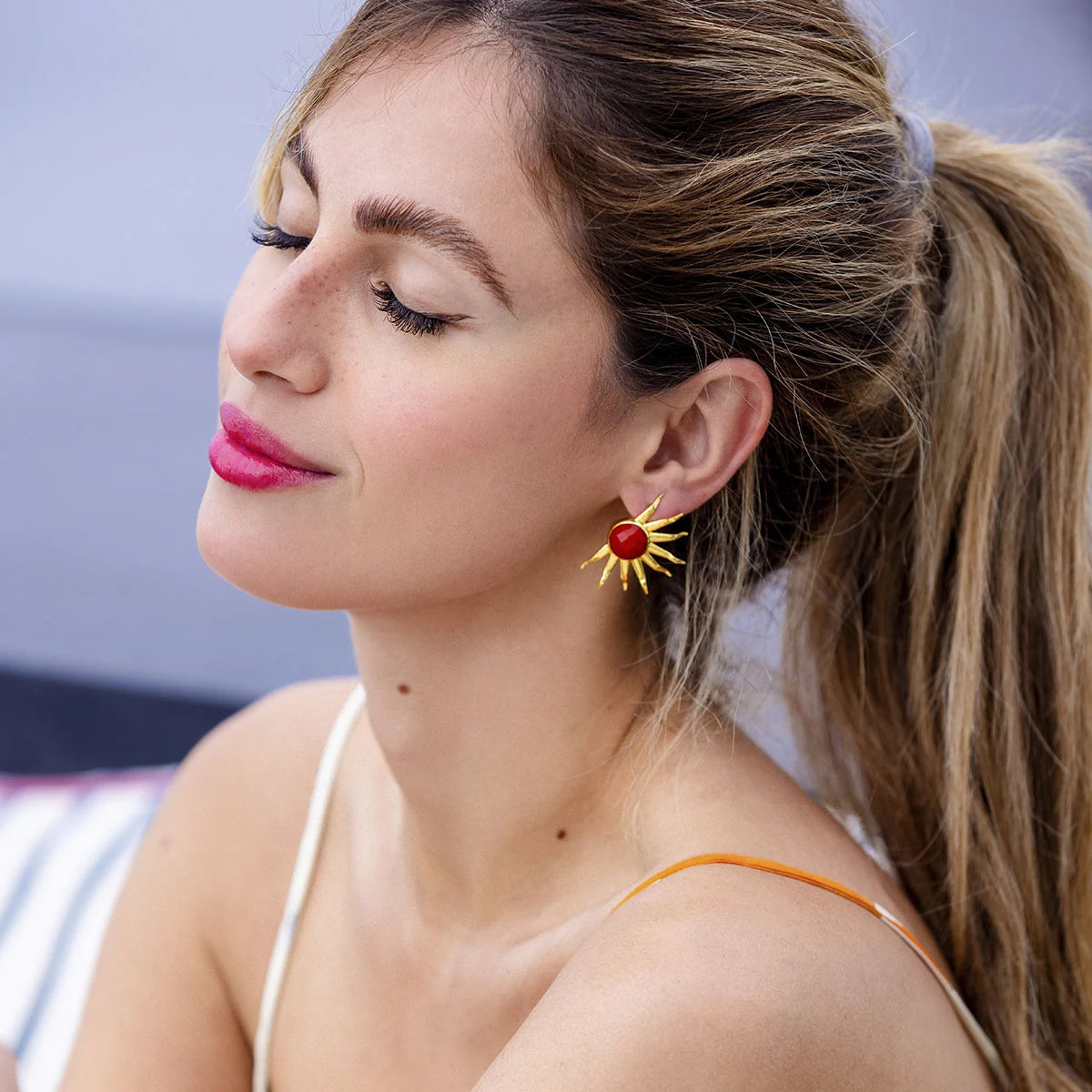 Pendientes Fayun Rojo