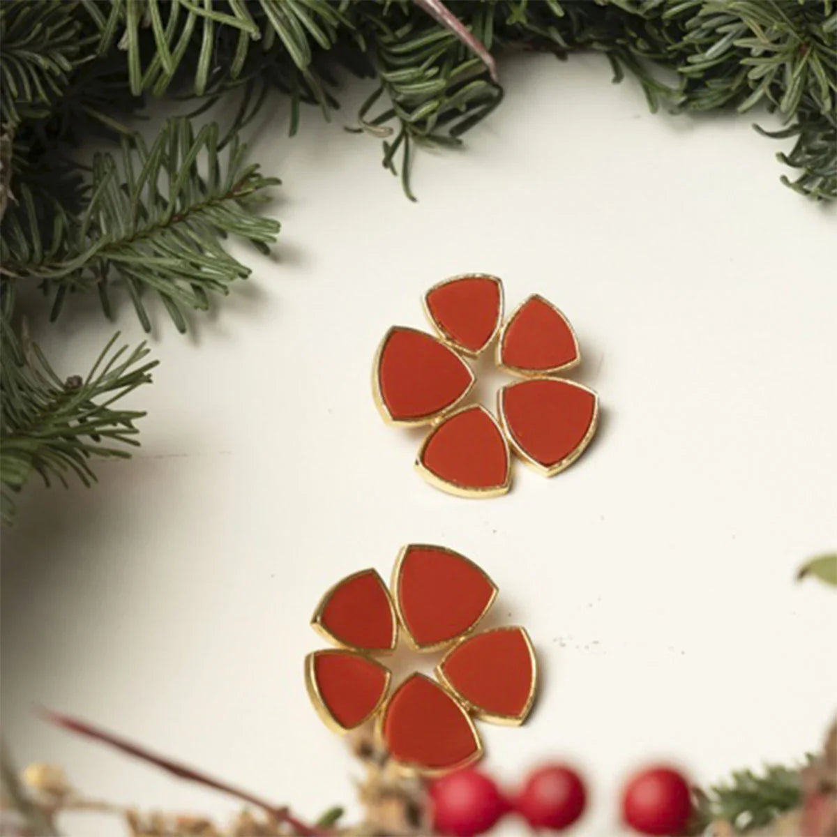 Pendientes Flor Batres Rojo Coral