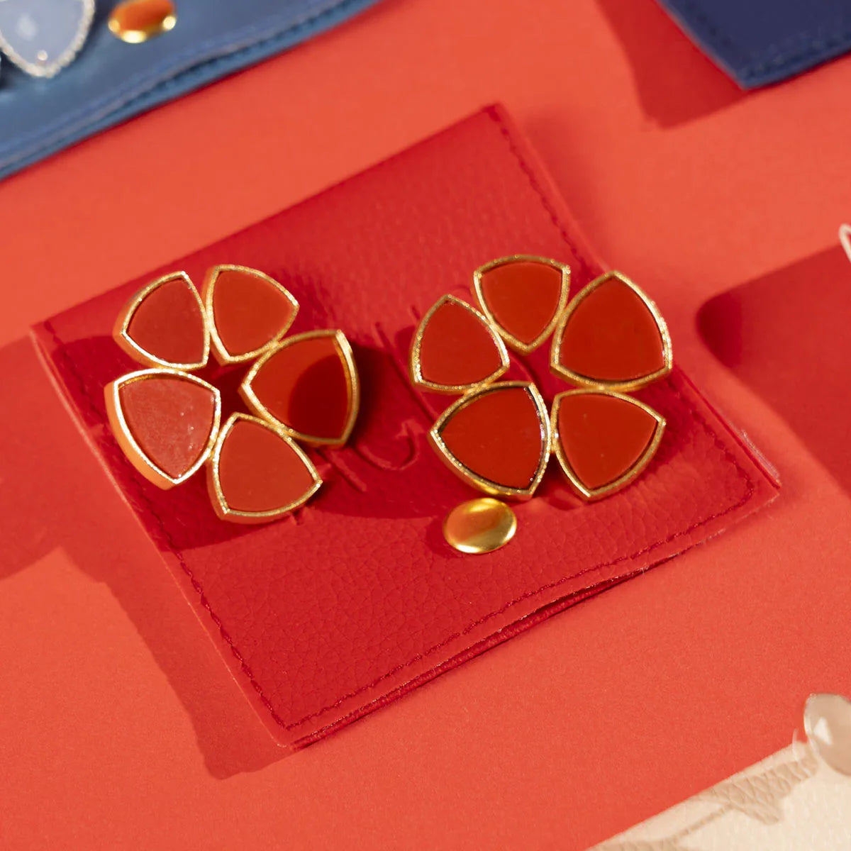 Pendientes Flor Batres Rojo Coral