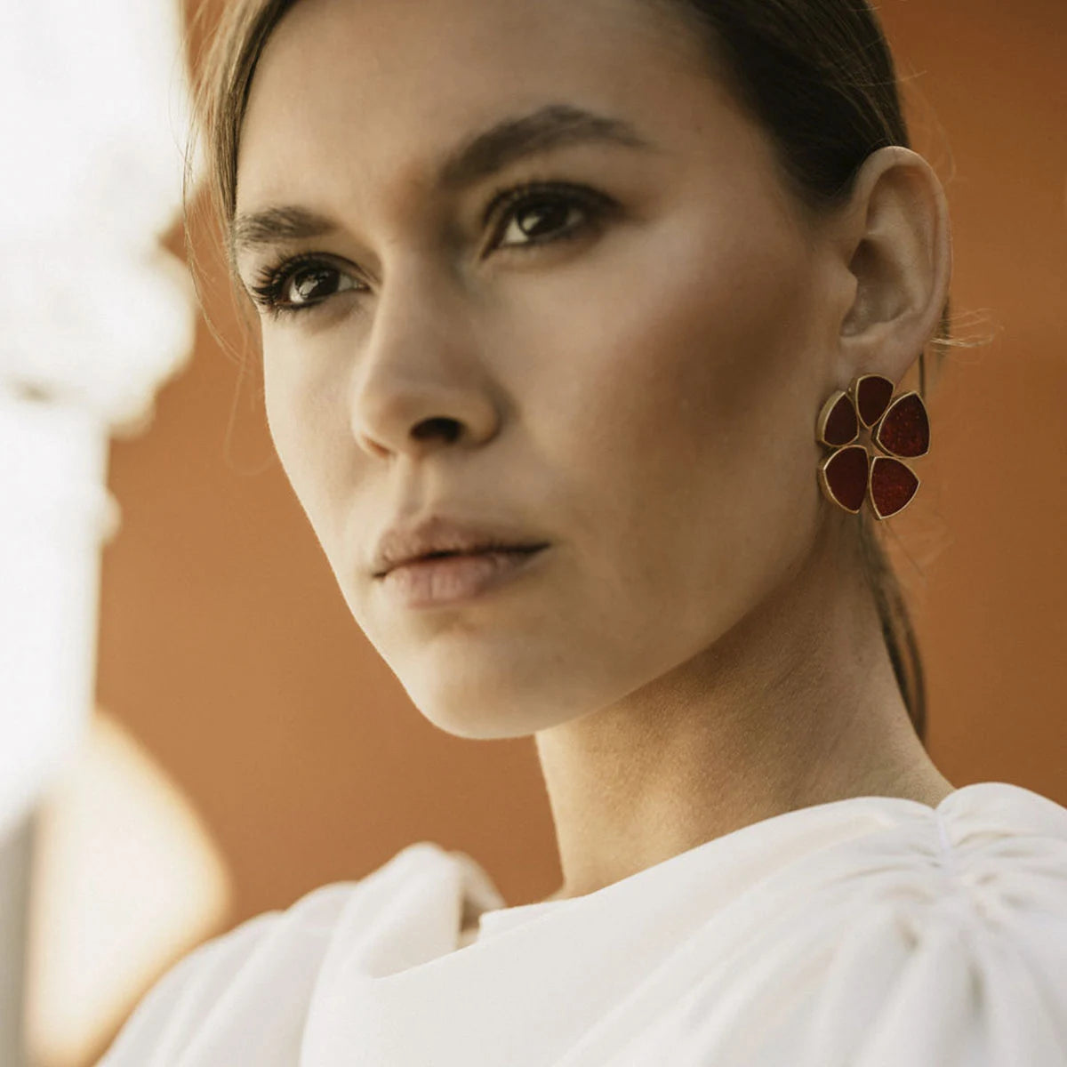 Pendientes Flor Batres Rubí