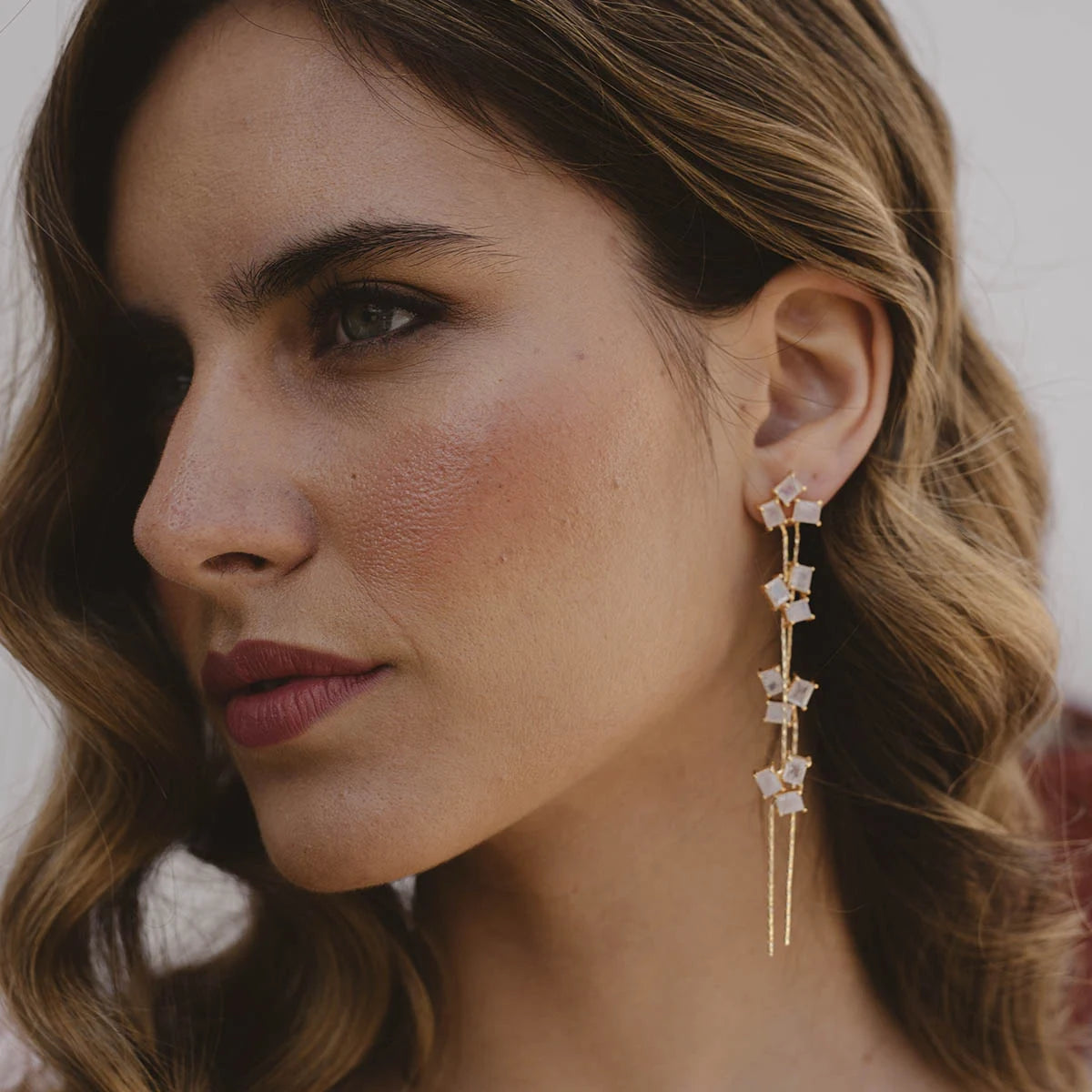 Pendientes Florescer Deluxe Piedra Lunar