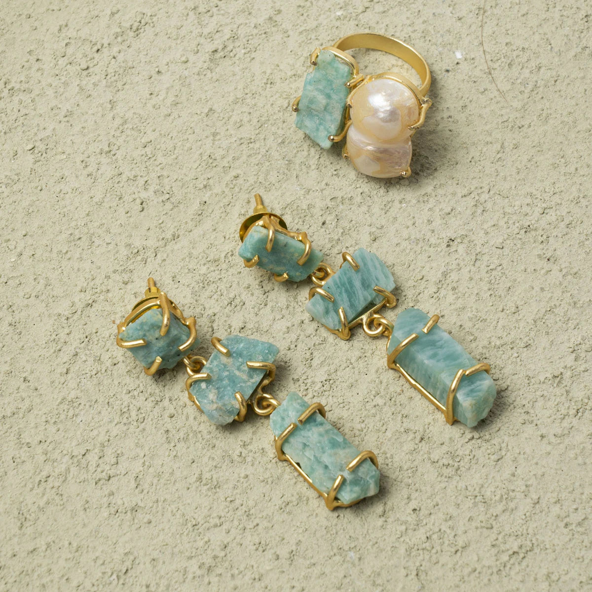 Pendientes Gisela Verde agua amazonita