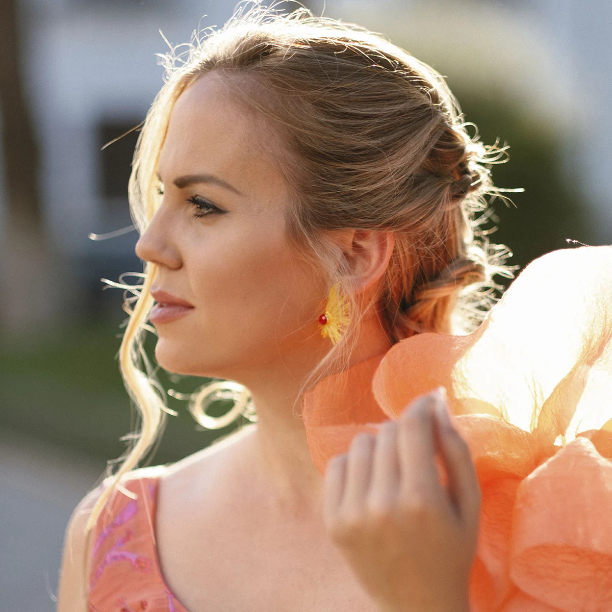 Pendientes Gran Vía Rojo