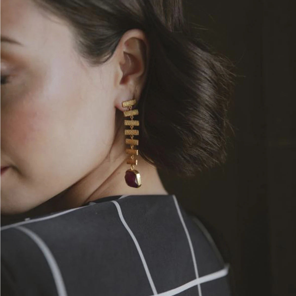 Pendientes Hiraya Rubí