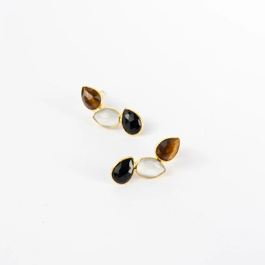 Pendientes Judit Iconic Ed. Limitada Marrón tigre, Blanco y Negro