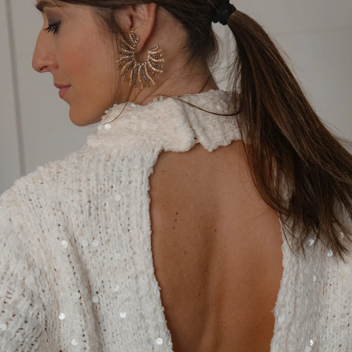 Pendientes Le Soleil Azul y Beige