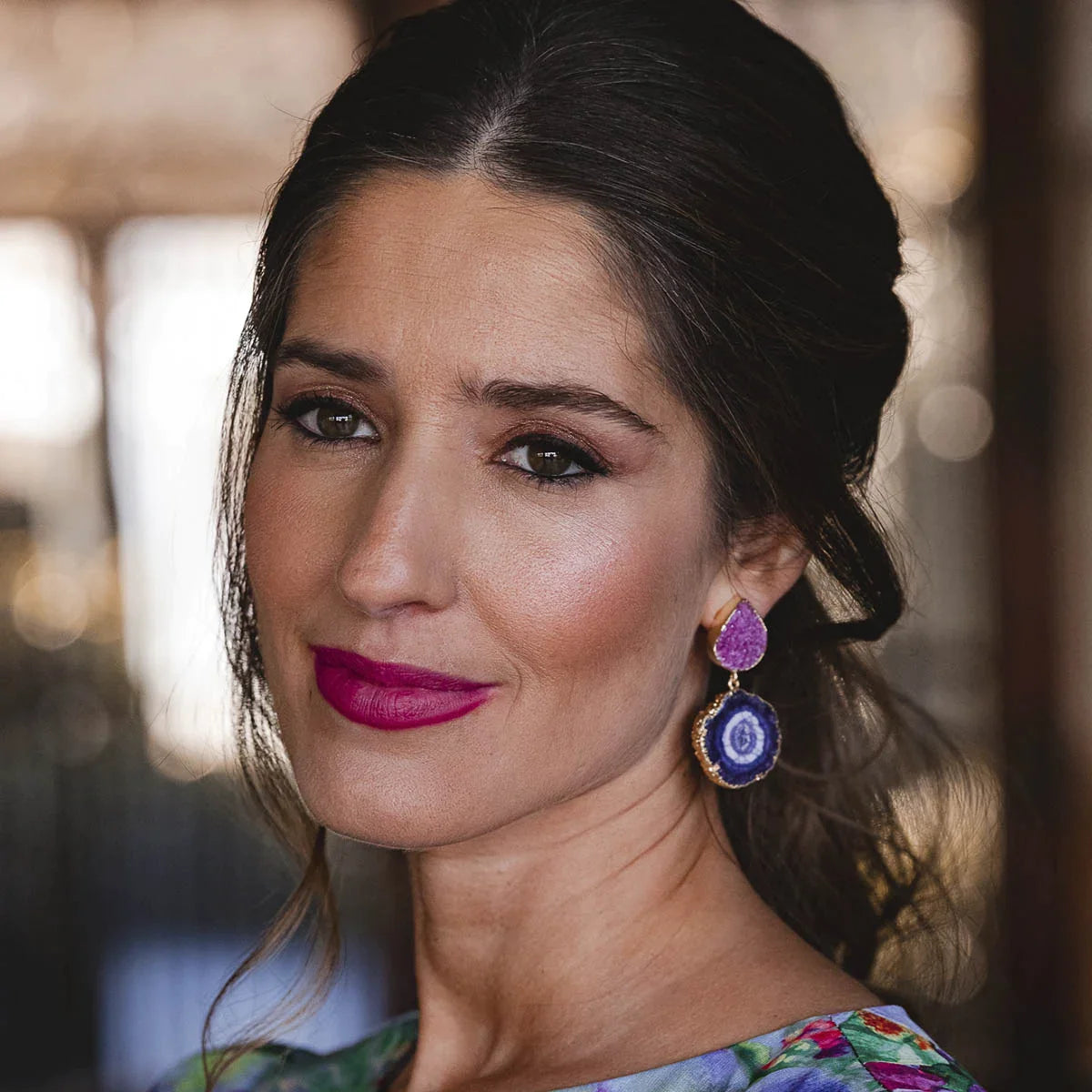 Pendientes Malin Fucsia y Morado