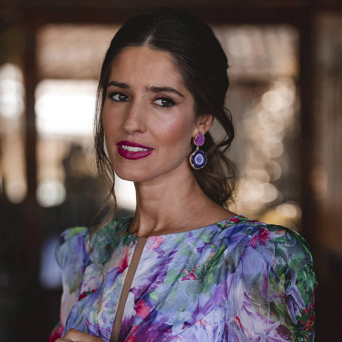 Pendientes Malin Fucsia y Morado