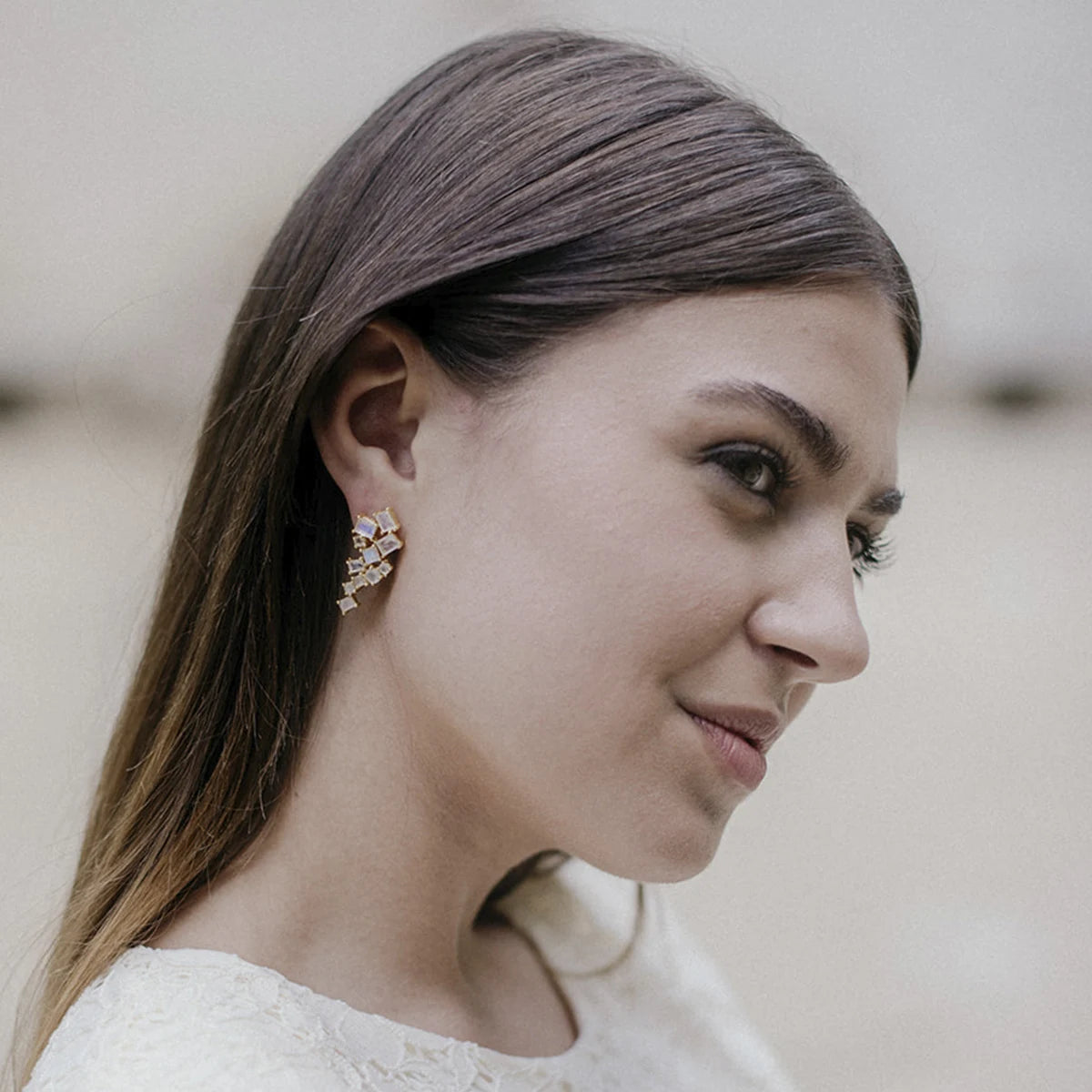 Pendientes Mysore Piedra Lunar